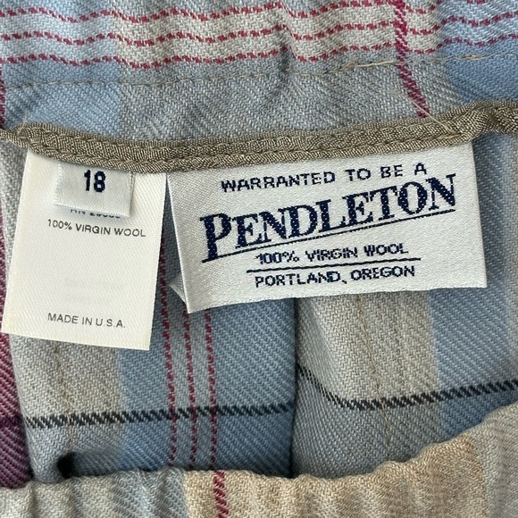 Vtg Pendleton Pleated Virgin Wool A-Line Skirt Size 18 Classic Academia - Picture 5 of 9